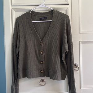 Abercrombie Green Cardigan Sweater - Size M